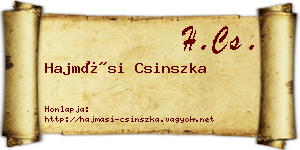 Hajmási Csinszka névjegykártya